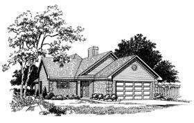 Narrow Lot Ranch Elevation of Plan 93002