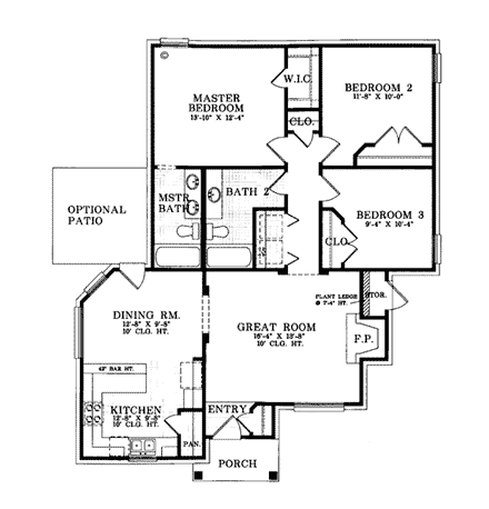 House Plan 93003 First Level Plan