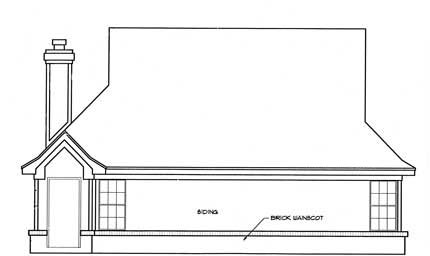 Country Rear Elevation of Plan 93004