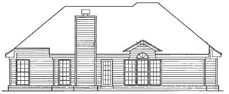 European Traditional Rear Elevation of Plan 93021