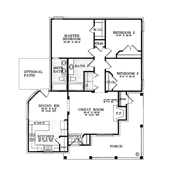 Cottage Country Farmhouse Level One of Plan 93023