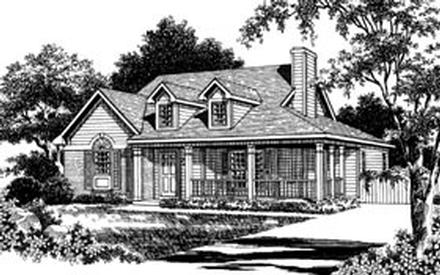 Cottage Country Farmhouse Elevation of Plan 93023