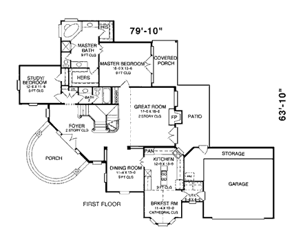 House Plan 93034 First Level Plan