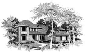 Contemporary European Elevation of Plan 93039