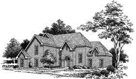 European Tudor Elevation of Plan 93043