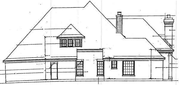 European Victorian Rear Elevation of Plan 93045