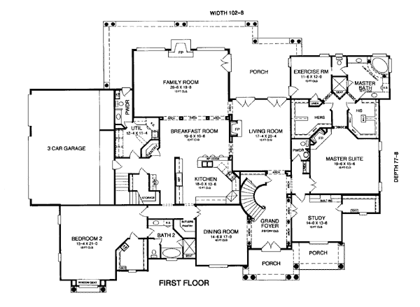 Colonial Southwest Level One of Plan 93047