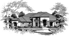 Colonial Southwest Elevation of Plan 93047