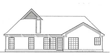 European Traditional Rear Elevation of Plan 93048