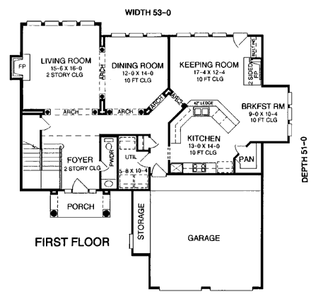 House Plan 93054 First Level Plan