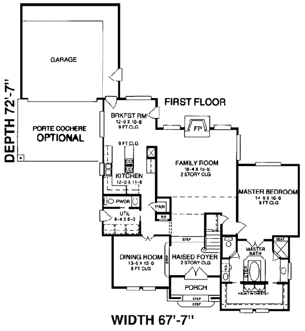 Colonial Southern Level One of Plan 93055