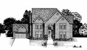 Colonial Southern Elevation of Plan 93055