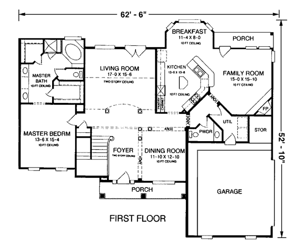 Country Farmhouse Level One of Plan 93057