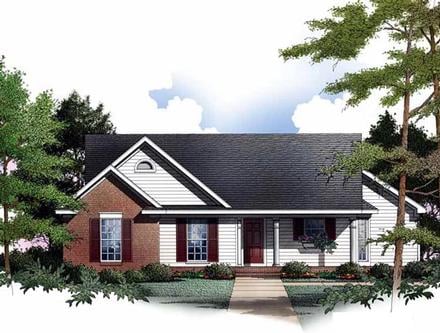 Cabin One-Story Ranch Elevation of Plan 93075