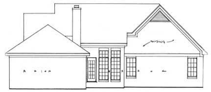 Cape Cod Country Rear Elevation of Plan 93078