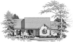 Cape Cod Country Elevation of Plan 93082