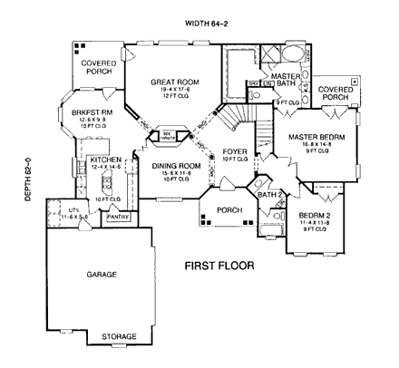 House Plan 93087 First Level Plan