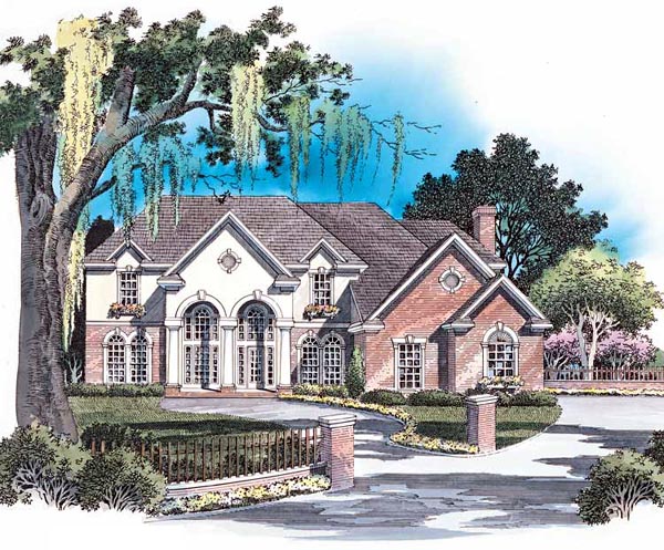 European Plan with 3109 Sq. Ft., 4 Bedrooms, 4 Bathrooms, 2 Car Garage Elevation