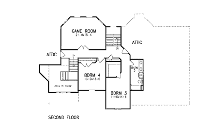 House Plan 93093 Second Level Plan