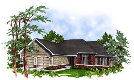 One-Story Ranch Elevation of Plan 93100