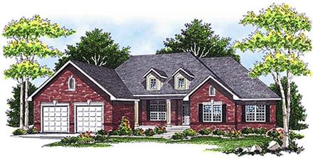 One-Story Traditional Elevation of Plan 93103