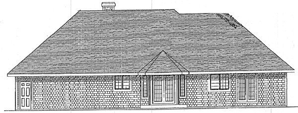 European Rear Elevation of Plan 93107