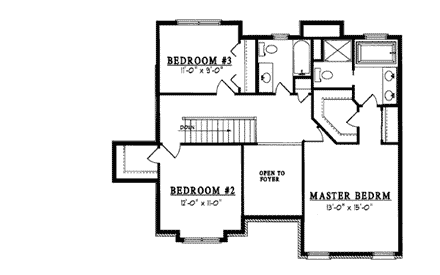 House Plan 93115 Second Level Plan