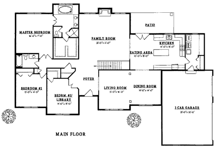 House Plan 93119 First Level Plan