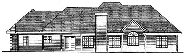 European Rear Elevation of Plan 93119