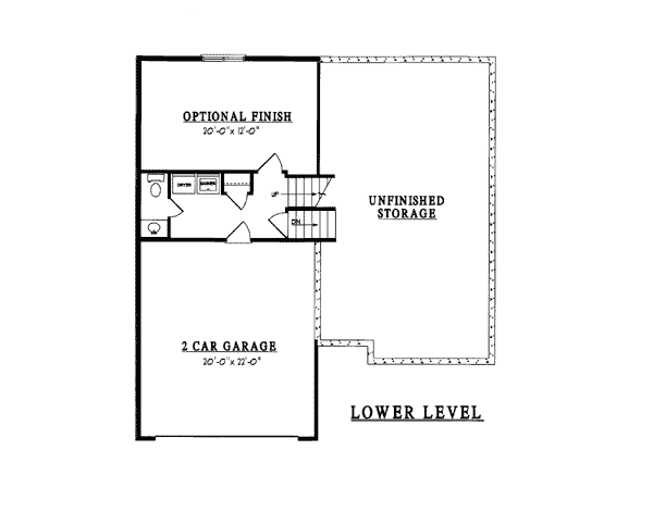 Cabin Country Lower Level of Plan 93122