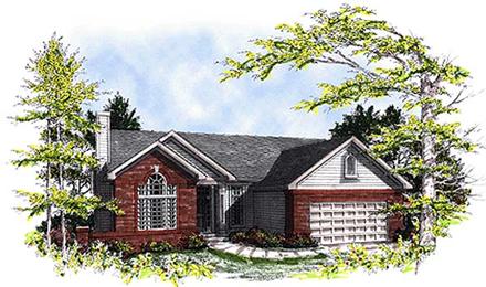 One-Story Ranch Elevation of Plan 93126