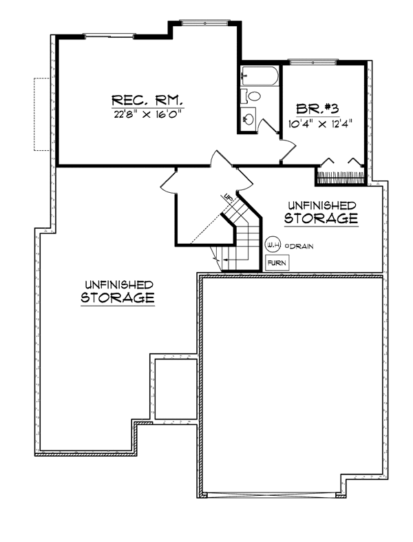 Bungalow Lower Level of Plan 93127
