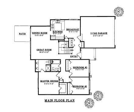 House Plan 93129 First Level Plan