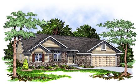 One-Story Ranch Elevation of Plan 93130