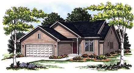 One-Story Ranch Elevation of Plan 93131