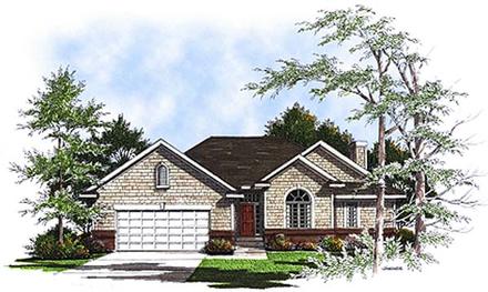 Bungalow Country European Elevation of Plan 93149