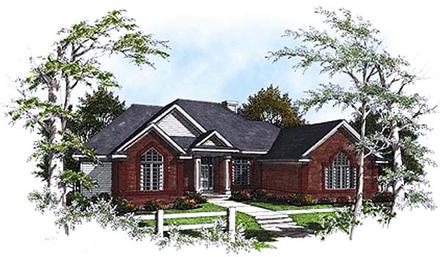 European One-Story Ranch Elevation of Plan 93158