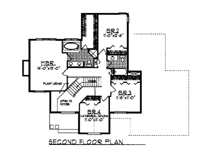 House Plan 93159 Second Level Plan