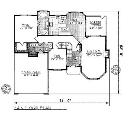 House Plan 93163 First Level Plan