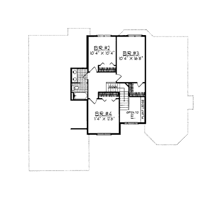 House Plan 93163 Second Level Plan