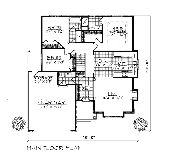 European One-Story Level One of Plan 93168