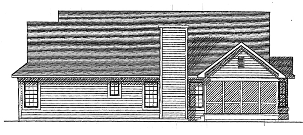 Country Rear Elevation of Plan 93171