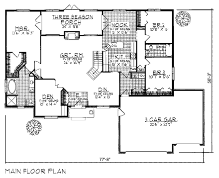 House Plan 93172 First Level Plan