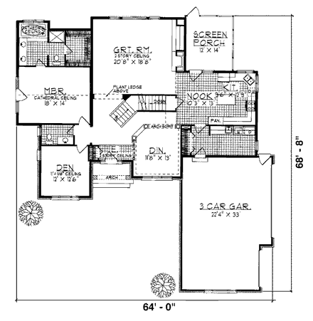 House Plan 93173 First Level Plan