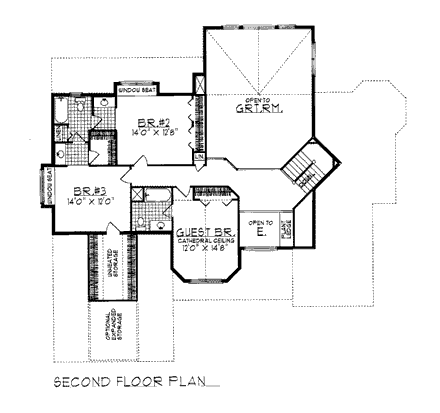 House Plan 93178 Second Level Plan