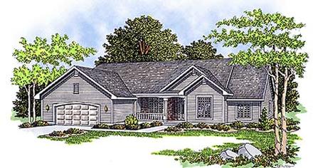 One-Story Ranch Elevation of Plan 93190