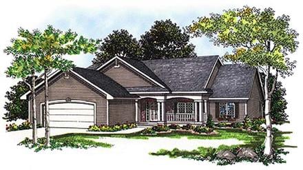 One-Story Ranch Elevation of Plan 93195