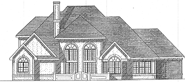 European Rear Elevation of Plan 93196