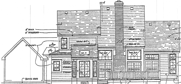 Bungalow Country Rear Elevation of Plan 93302