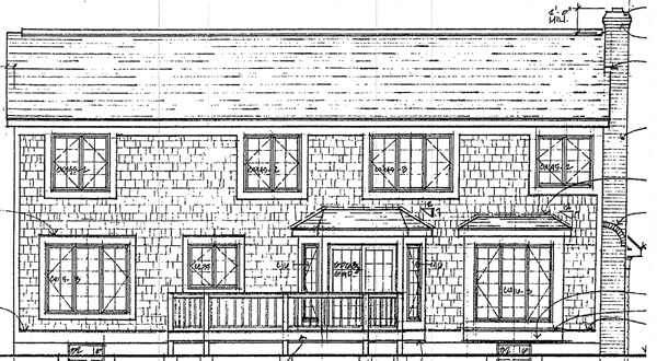 Country Rear Elevation of Plan 93308